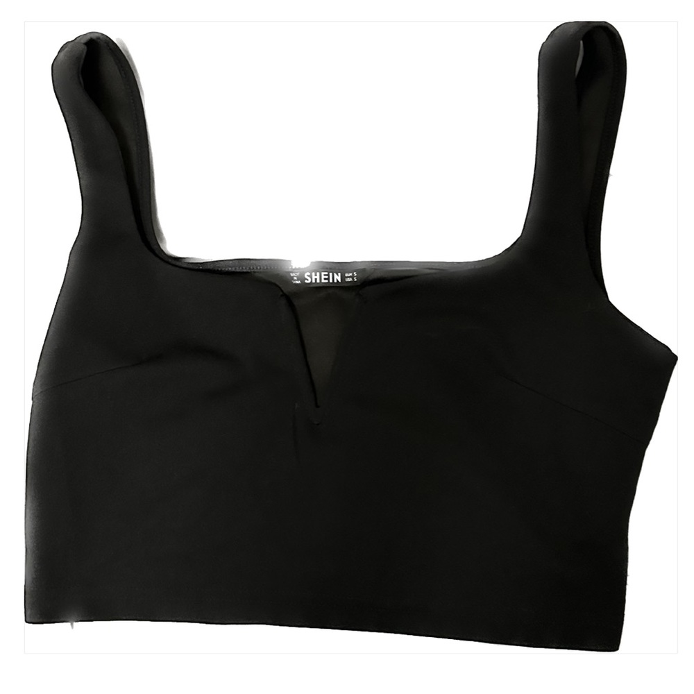black v-wire cropped tank